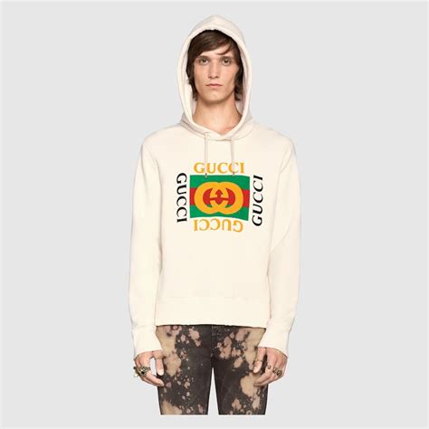 felpa gucci bianca logo rovinato|GUCCI: Felpa basic in cotone .